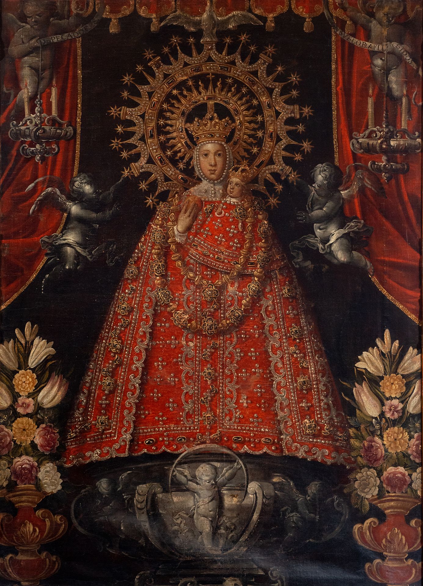 Santísima Vera Image of the Virgen de la Cabeza, Spanish school or Colonial school from the second h - Bild 2 aus 11