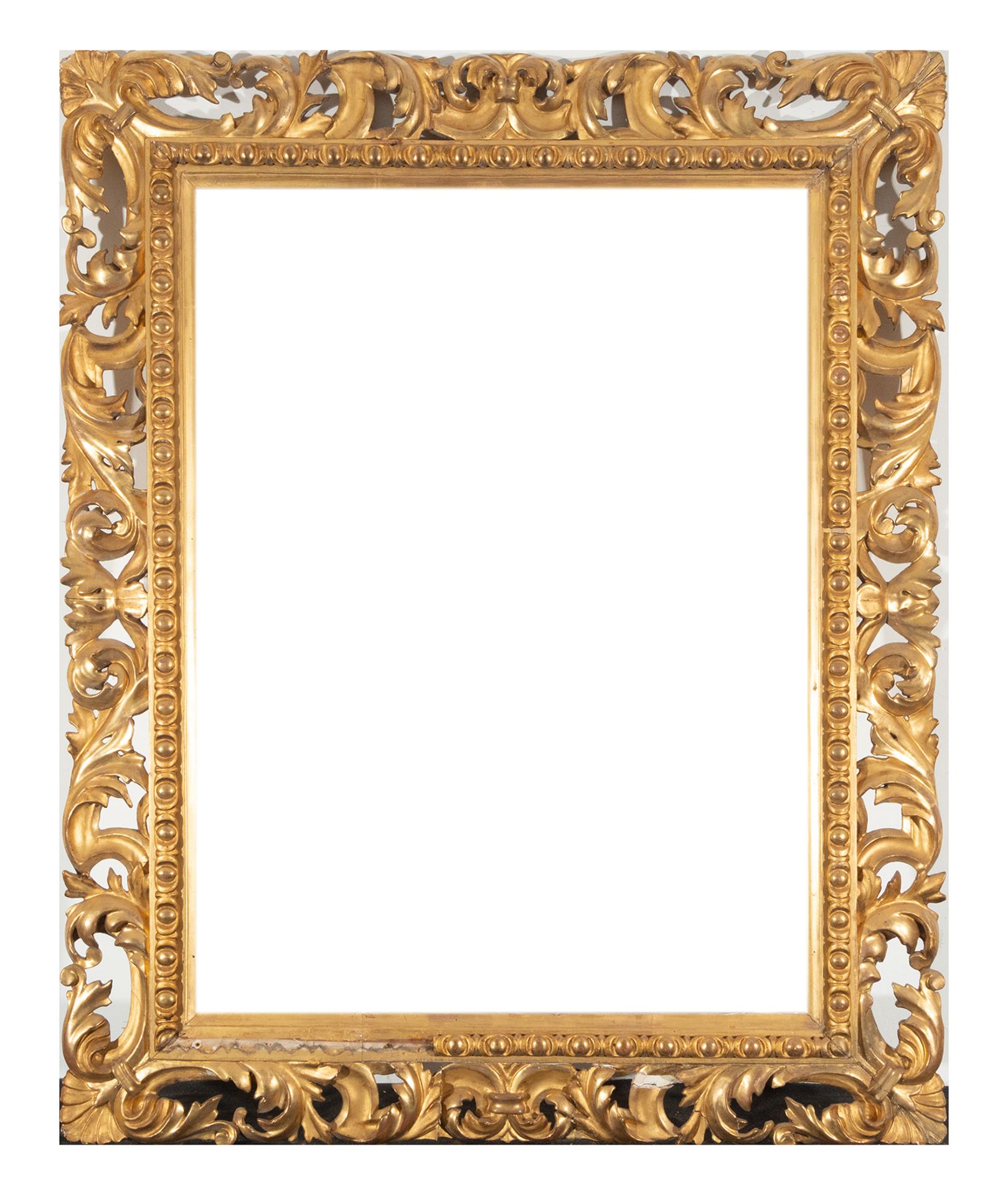 Elizabethan frame in carved and gilded wood, 19th century