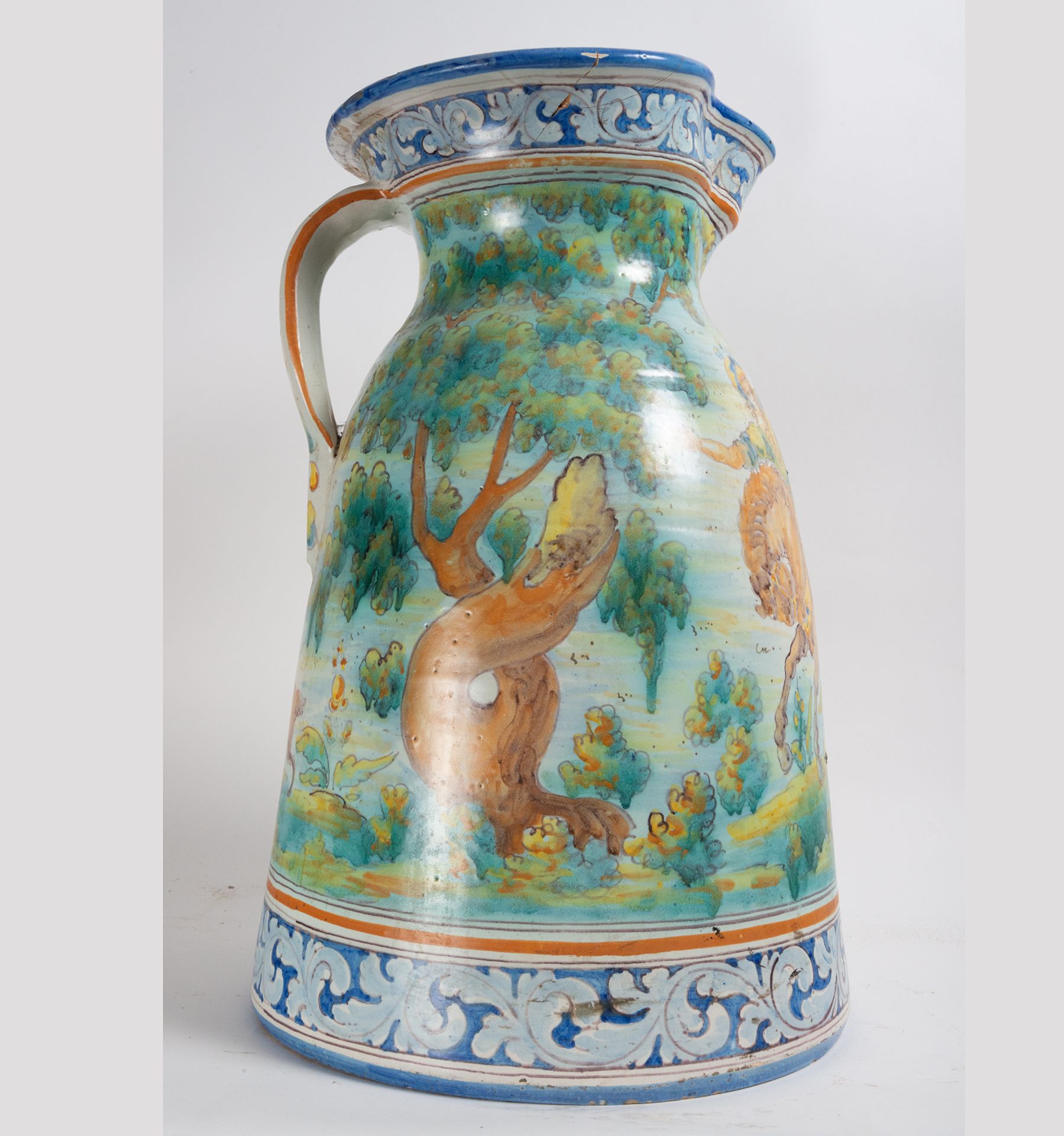Talaverona jug hunting motifs Ruiz de Luna series, 19th - 20th century - Image 2 of 3