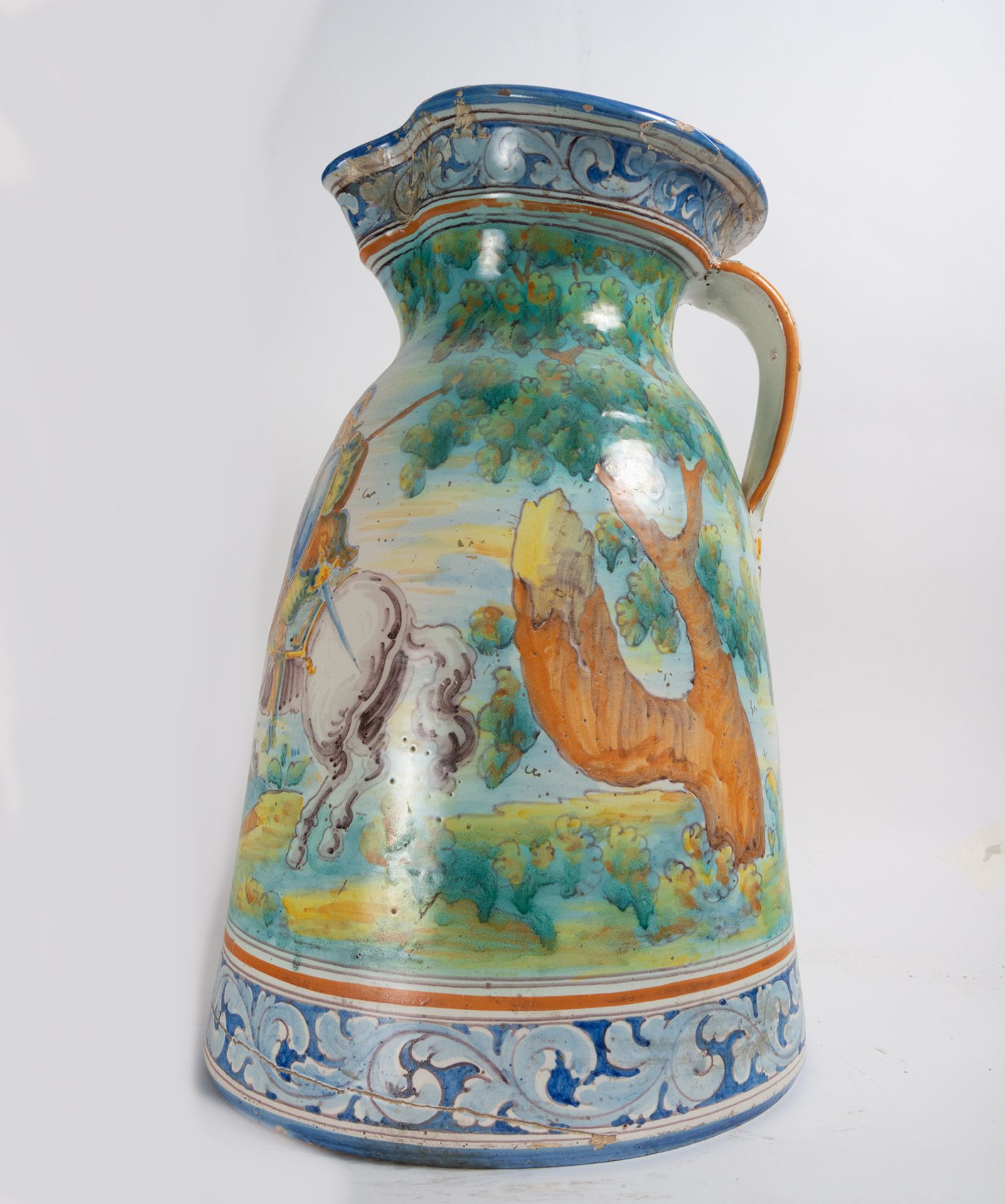 Talaverona jug hunting motifs Ruiz de Luna series, 19th - 20th century - Image 3 of 3