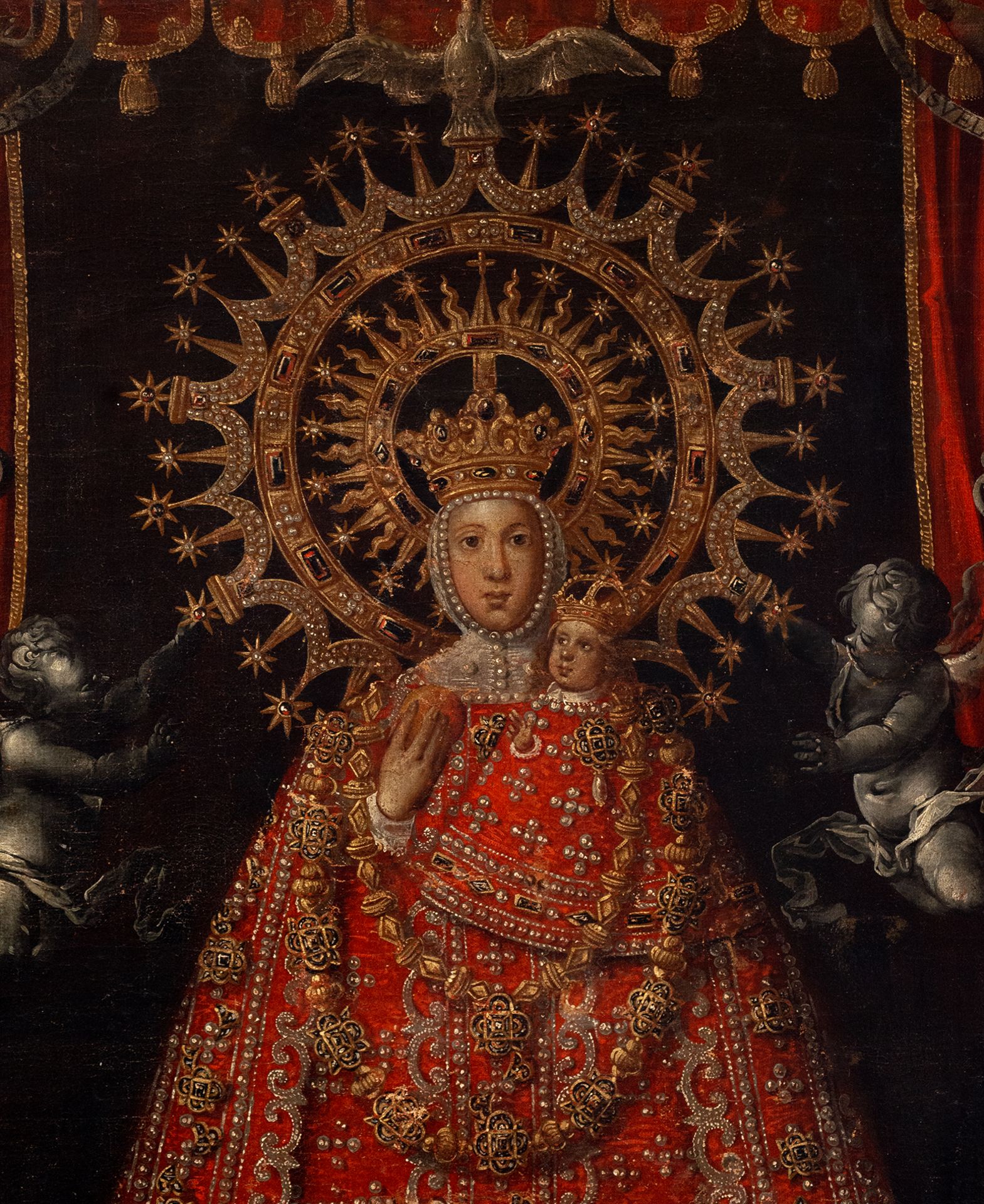 Santísima Vera Image of the Virgen de la Cabeza, Spanish school or Colonial school from the second h - Bild 3 aus 11