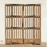 Barred door in carved wood, 19th century