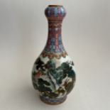 Chinese Vase depicting Deer and Cranes, after Chinese imperial models, 20th century