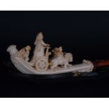 Rare and Exceptional Sea Foam Pipe and Amber Representing the Goddess Cibeles, 19th century