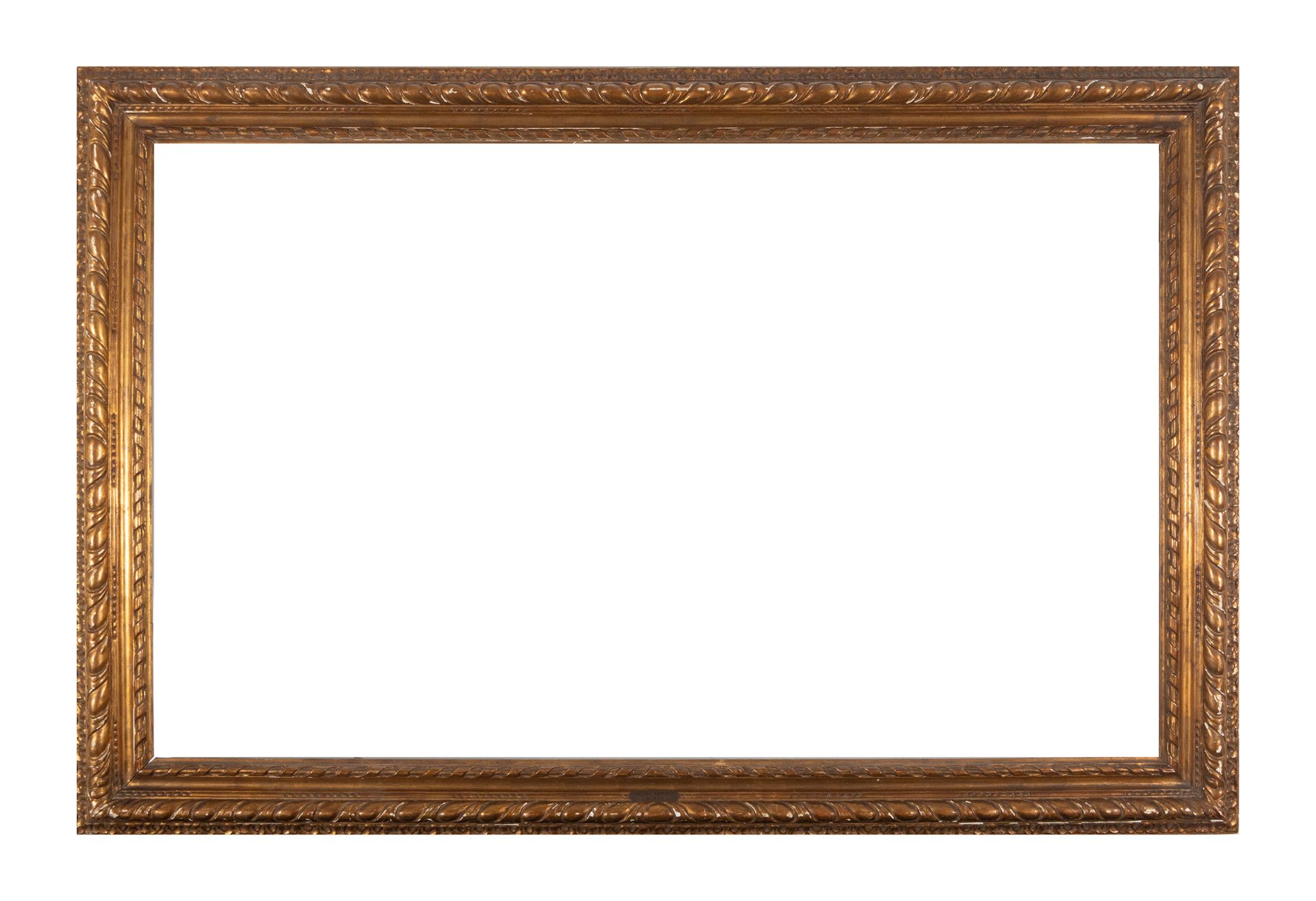 Frame in carved and gilt wood with Gallons of Spanish Baroque style, XIX century