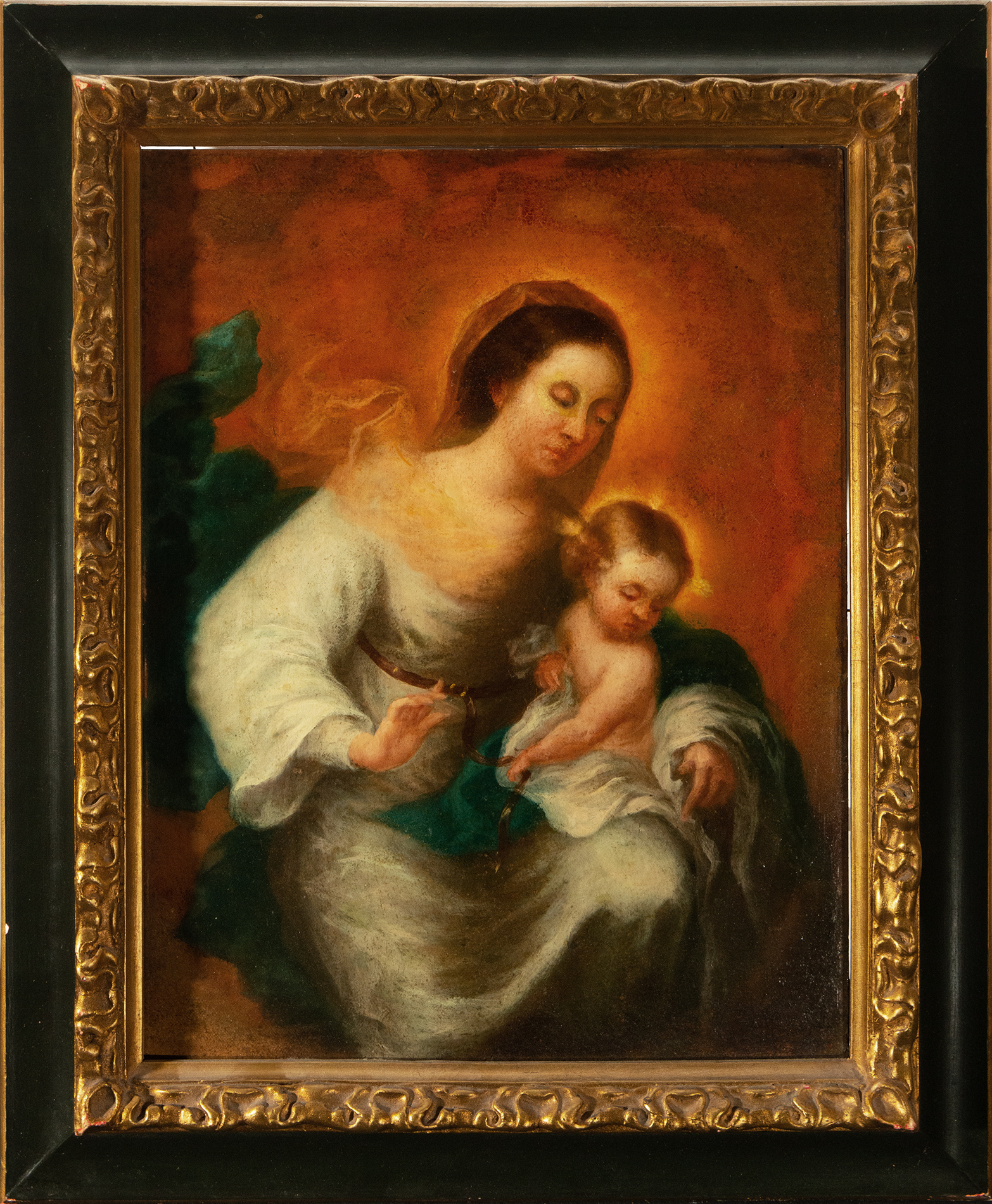 Virgin with Child in Arms, following models by Bartolomé Esteban Murillo, 19th century