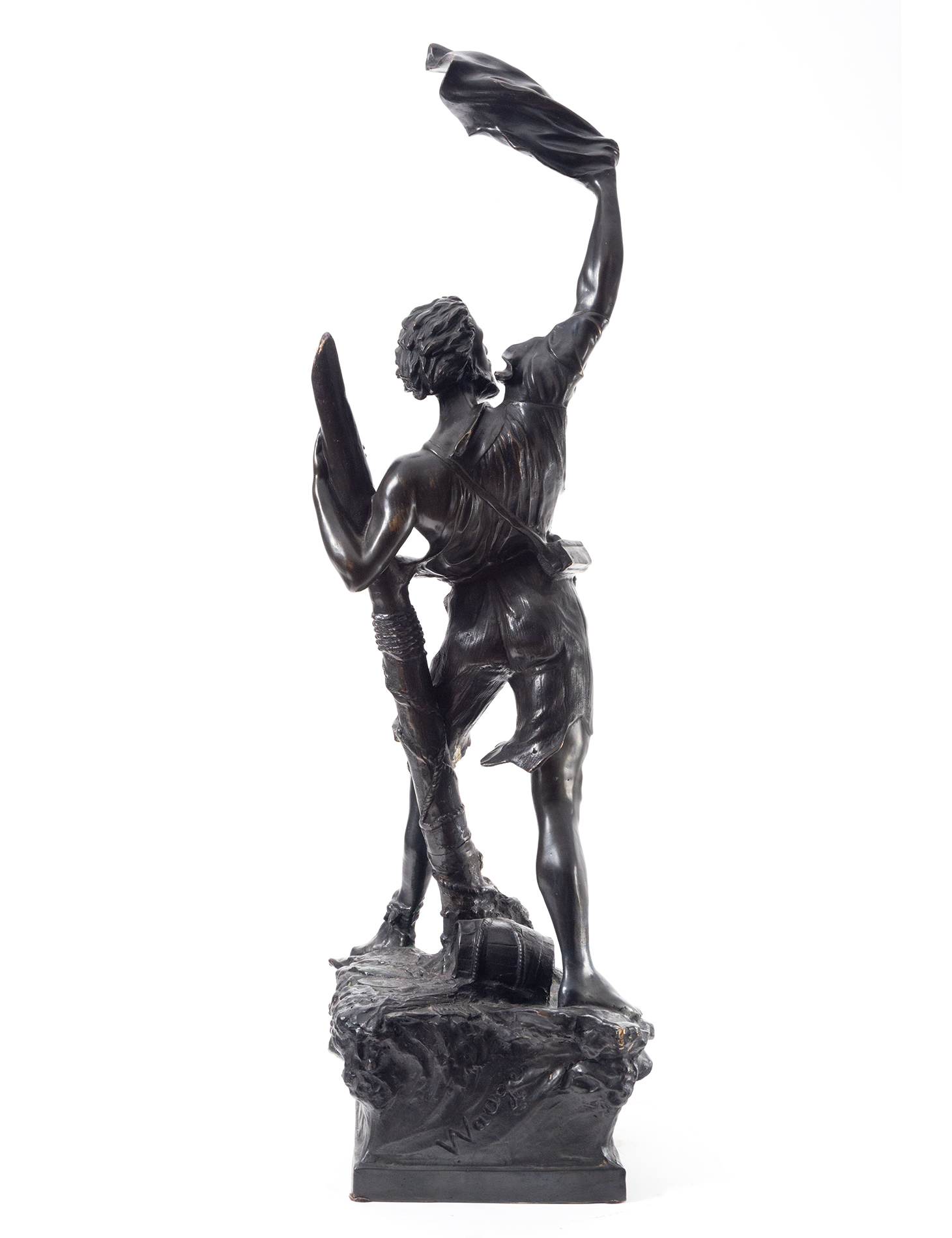 Detresse, castaway figure in patinated bronze, German school from the beginning of the 20th century - Image 7 of 7