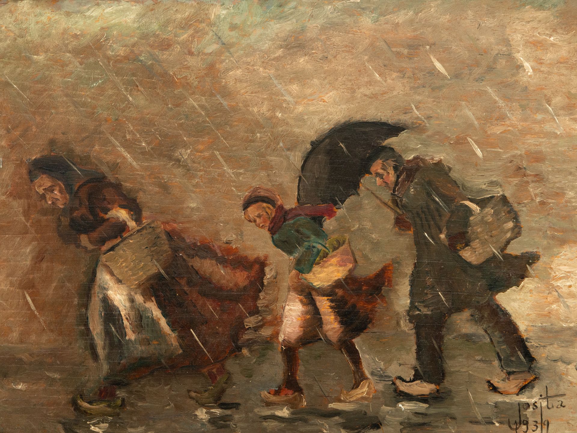 Characters Under the Storm, European school, 20th century - Bild 2 aus 4