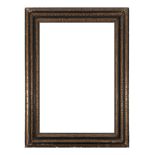 Frame with three stripes in shell relief and ebonized, 19th century