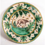 Dish with Wild Boar, Puente del Arzobispo, 18th century