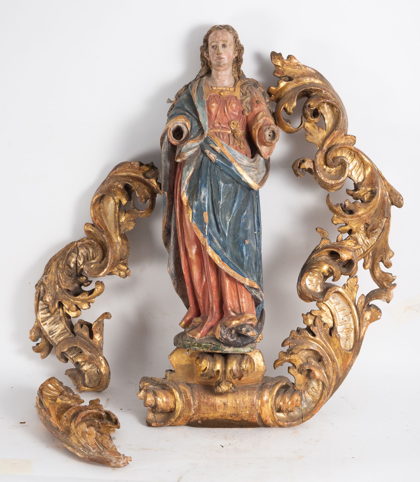 Immaculate Virgin, Spanish school from the end of the 16th century, polychrome wood carving