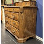 Catalan chest of drawers in olive wood marquetry, early-late 18th century