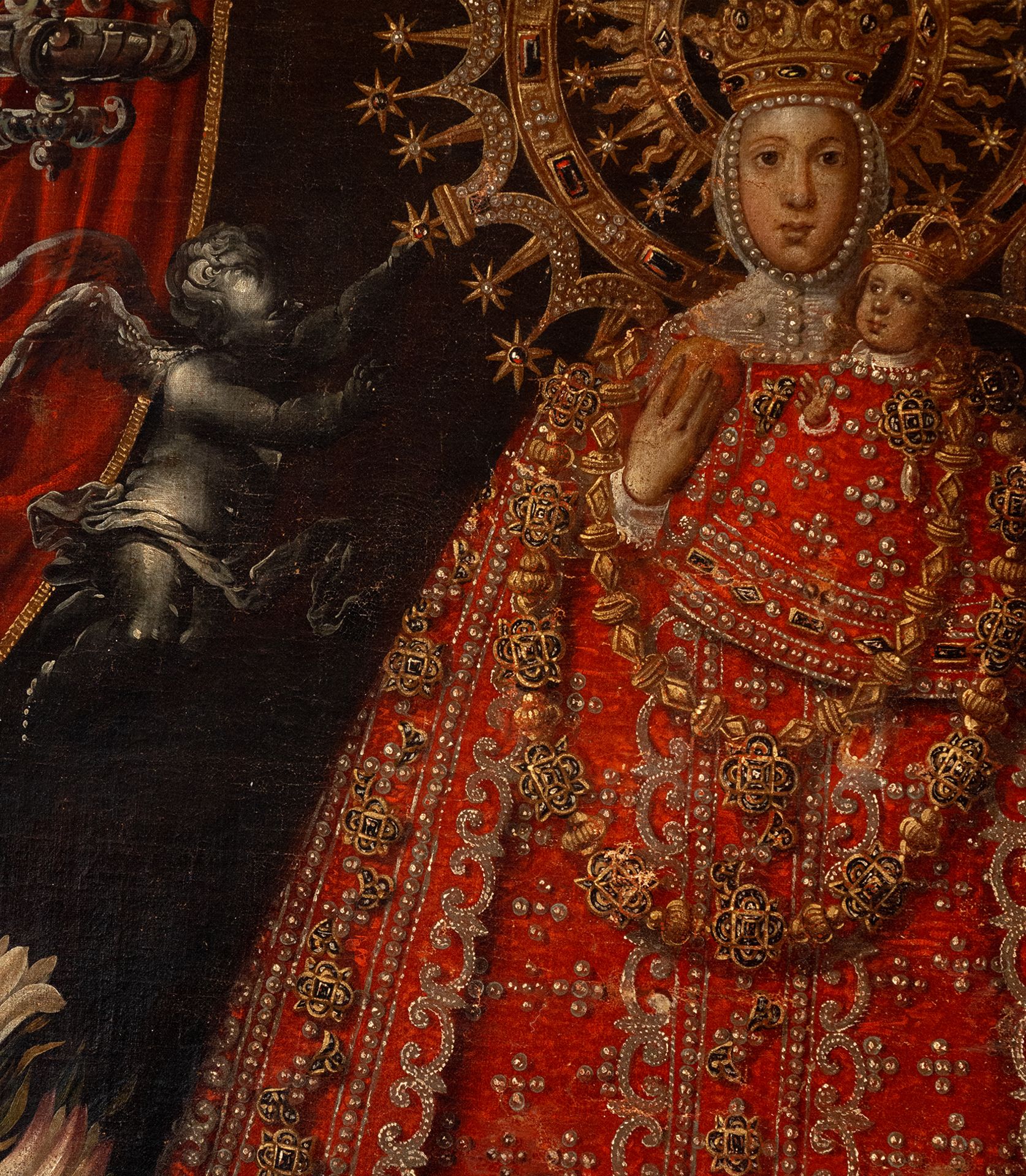 Santísima Vera Image of the Virgen de la Cabeza, Spanish school or Colonial school from the second h - Bild 9 aus 11