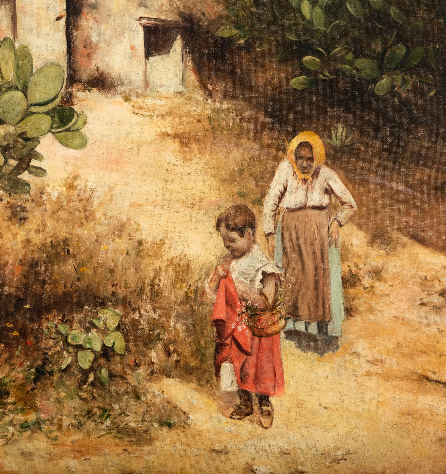 Grandmother with Child, signed Ruiz Carrizo Cartagena 1899, 19th century Spanish school - Image 2 of 4