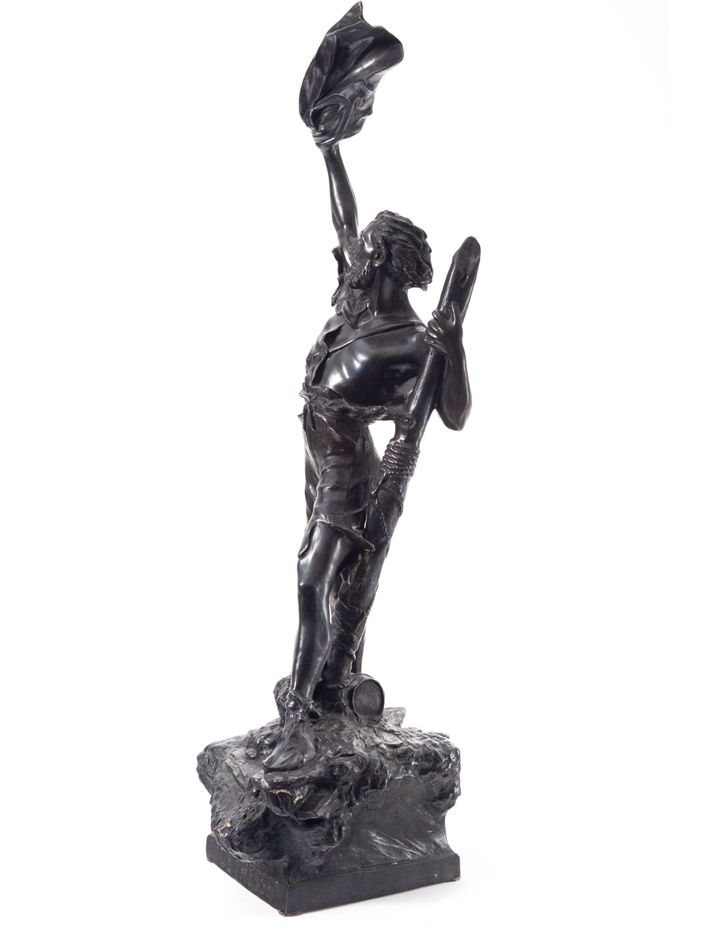 Detresse, castaway figure in patinated bronze, German school from the beginning of the 20th century - Image 3 of 7