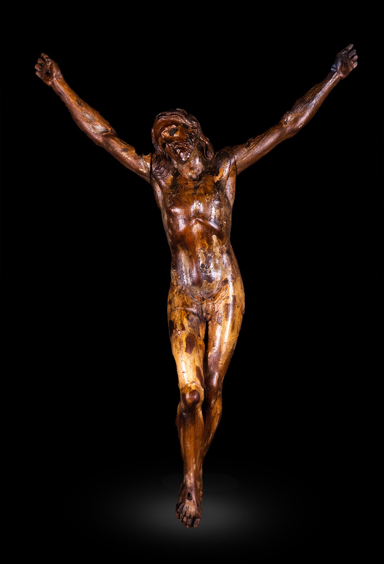 Christ in wood, with traces of original polychrome, based on Michelangelo's model, 16th - 17th centu