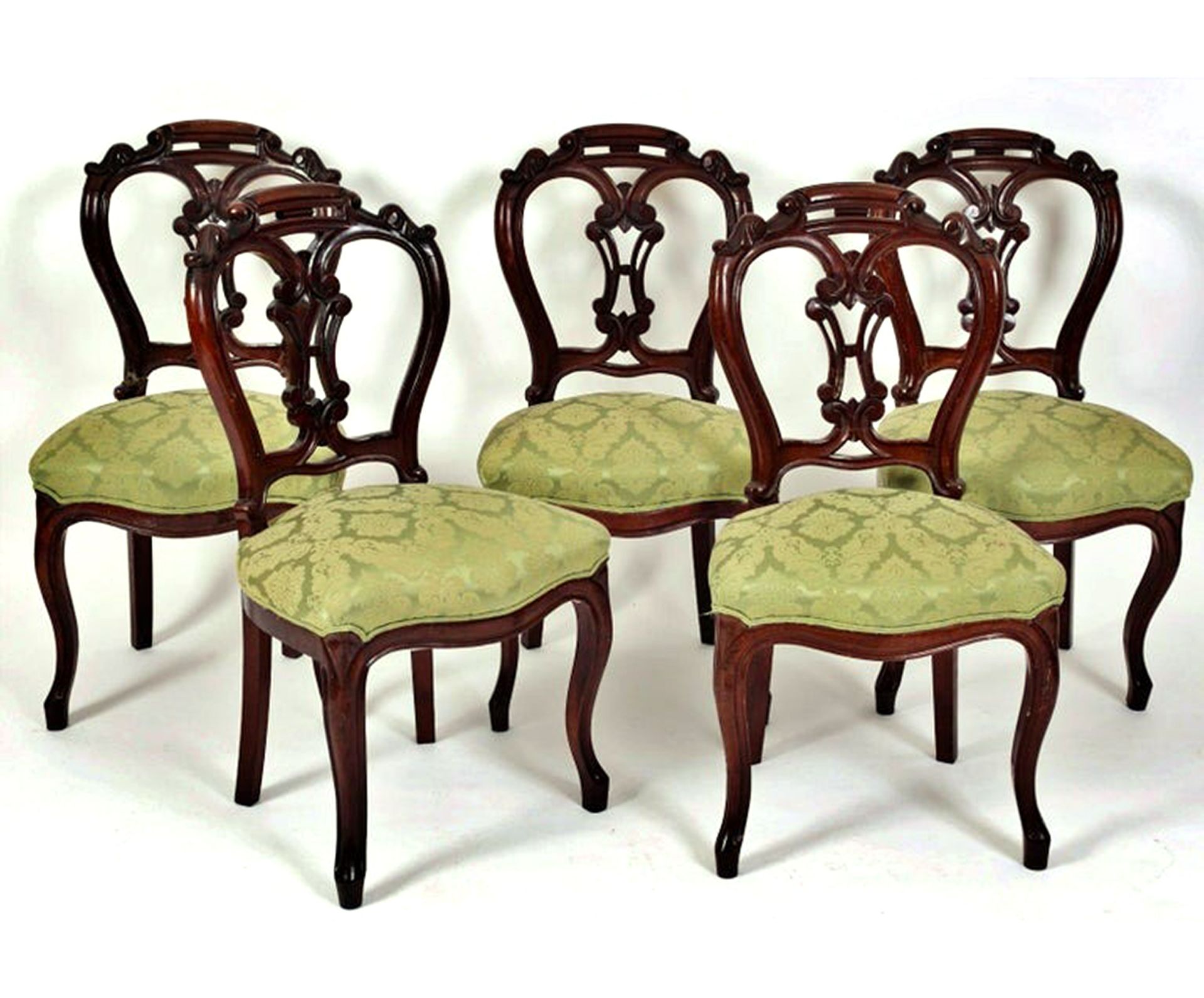 Set of five chairs, 19th century Portuguese work