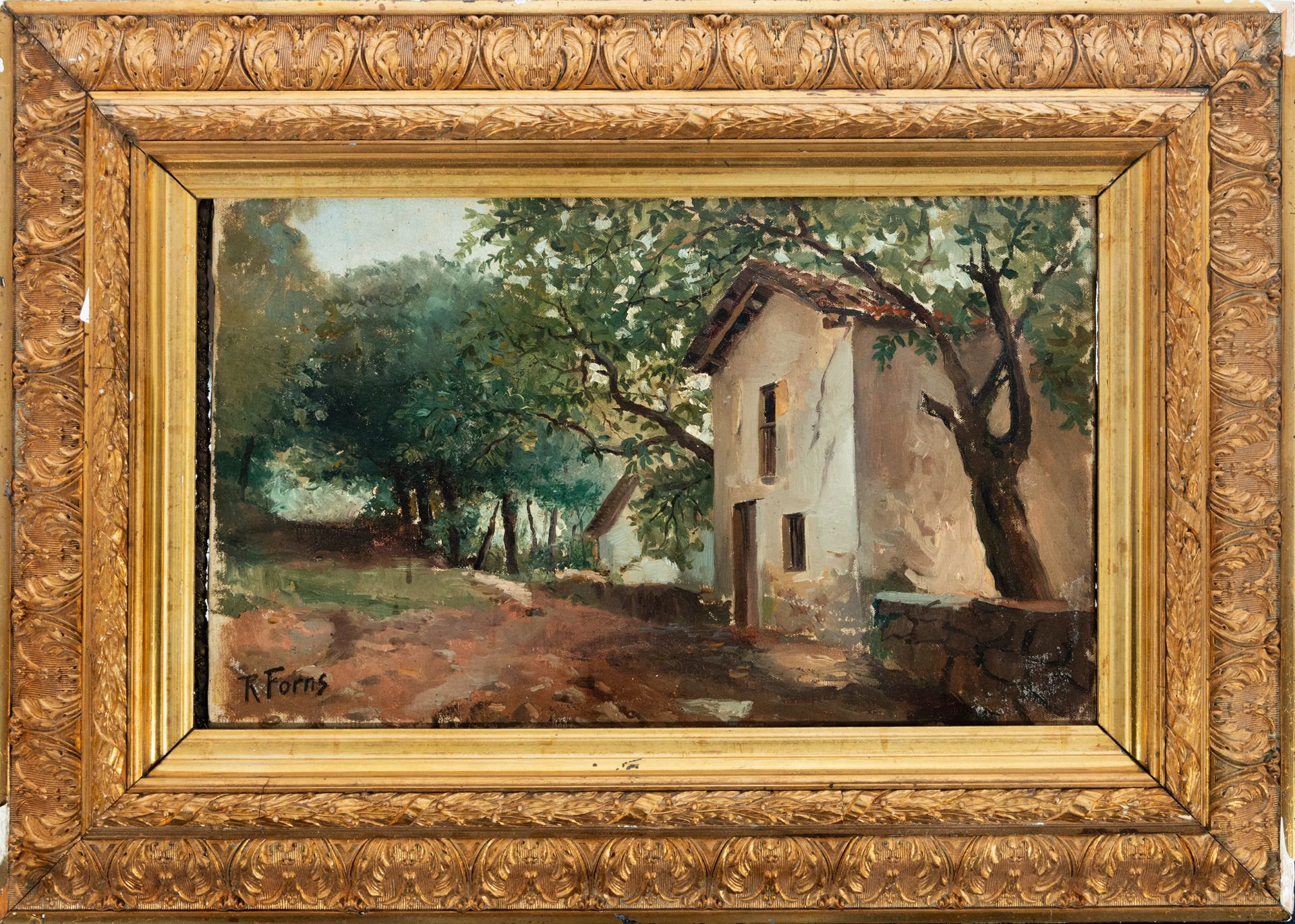 View of House in the Countryside, signed Forns, Spanish school of the 20th century