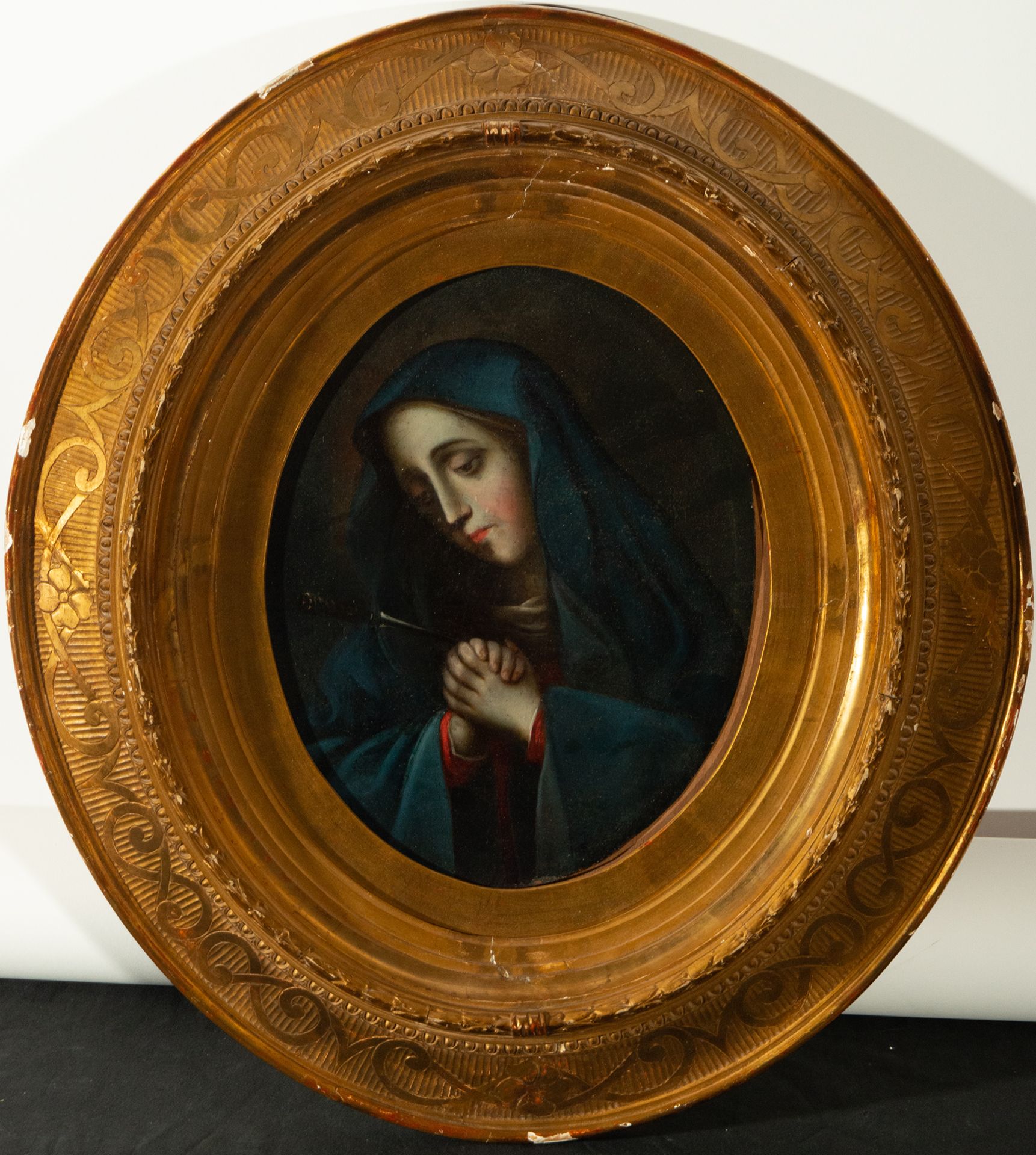 Sorrowful Virgin on Copper, colonial school, 18th century