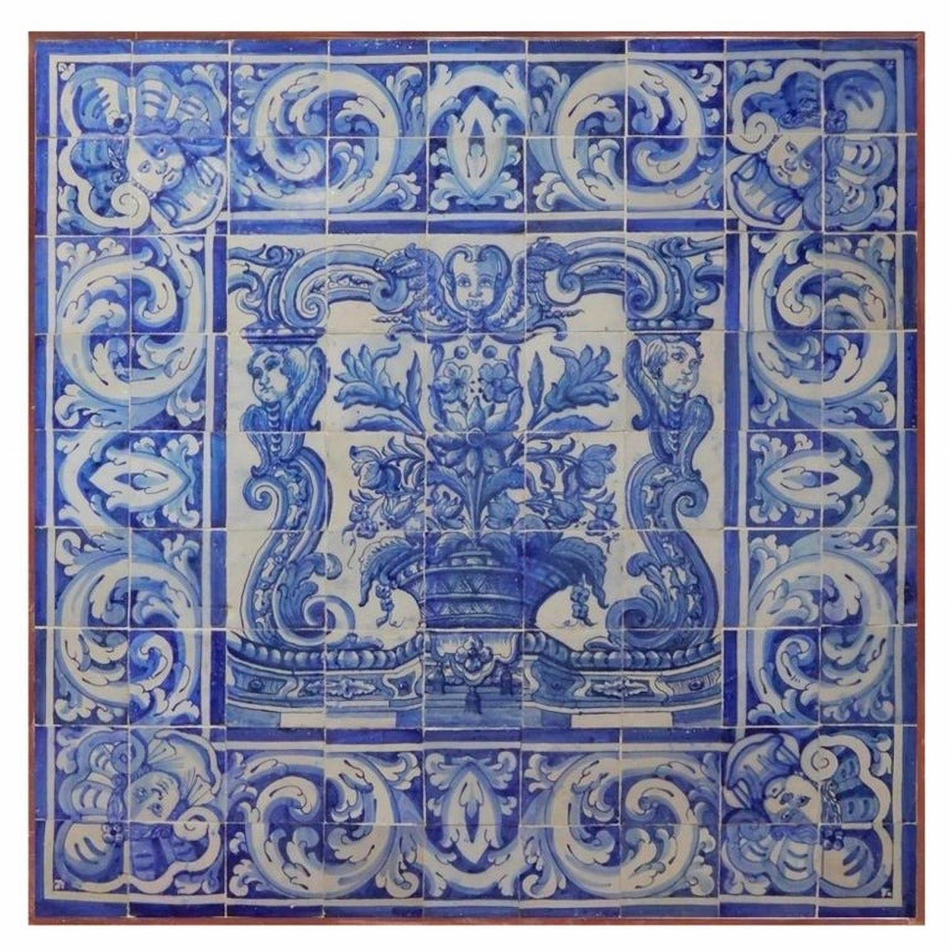 Important panel of Portuguese tiles, 17th century