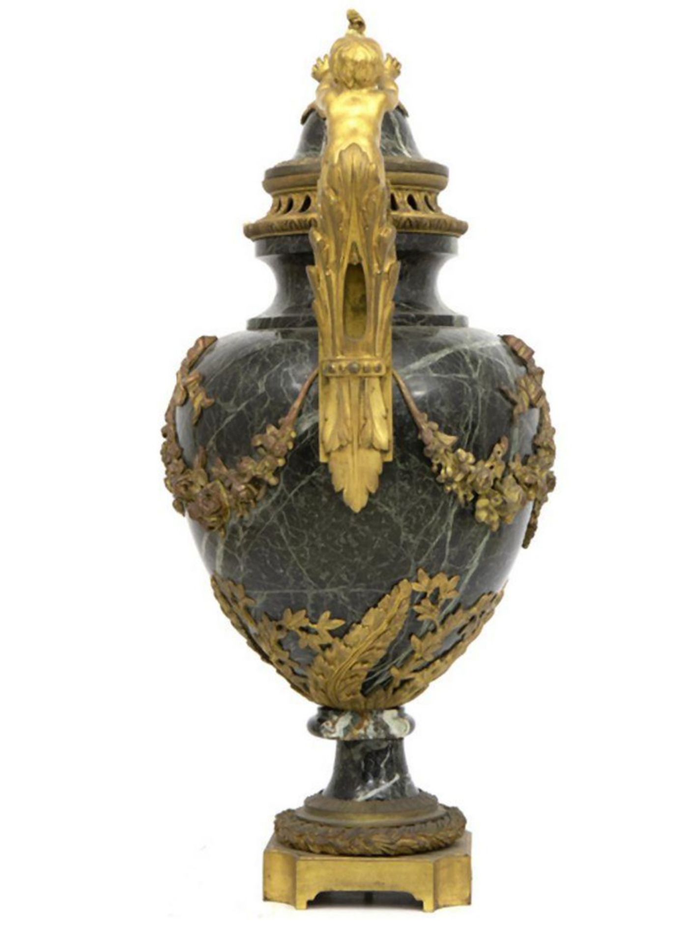 Important Large French vase with gilt bronze lid, 19th century - Image 3 of 3