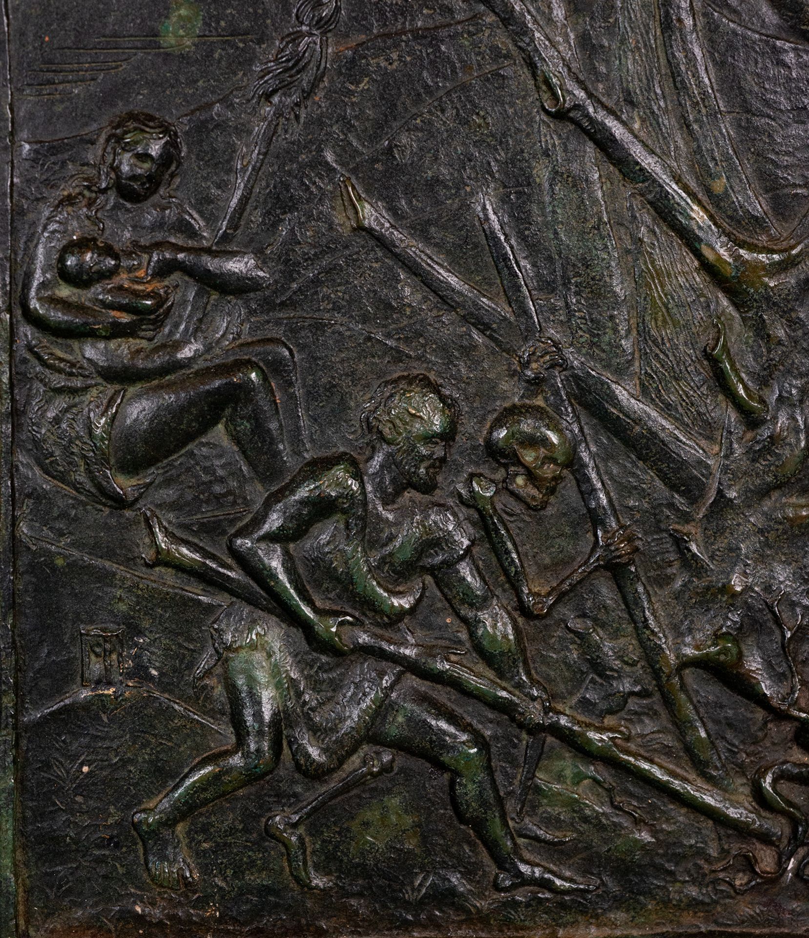 French Neo-Gothic style bronze relief representing Death, 19th century - Image 5 of 6