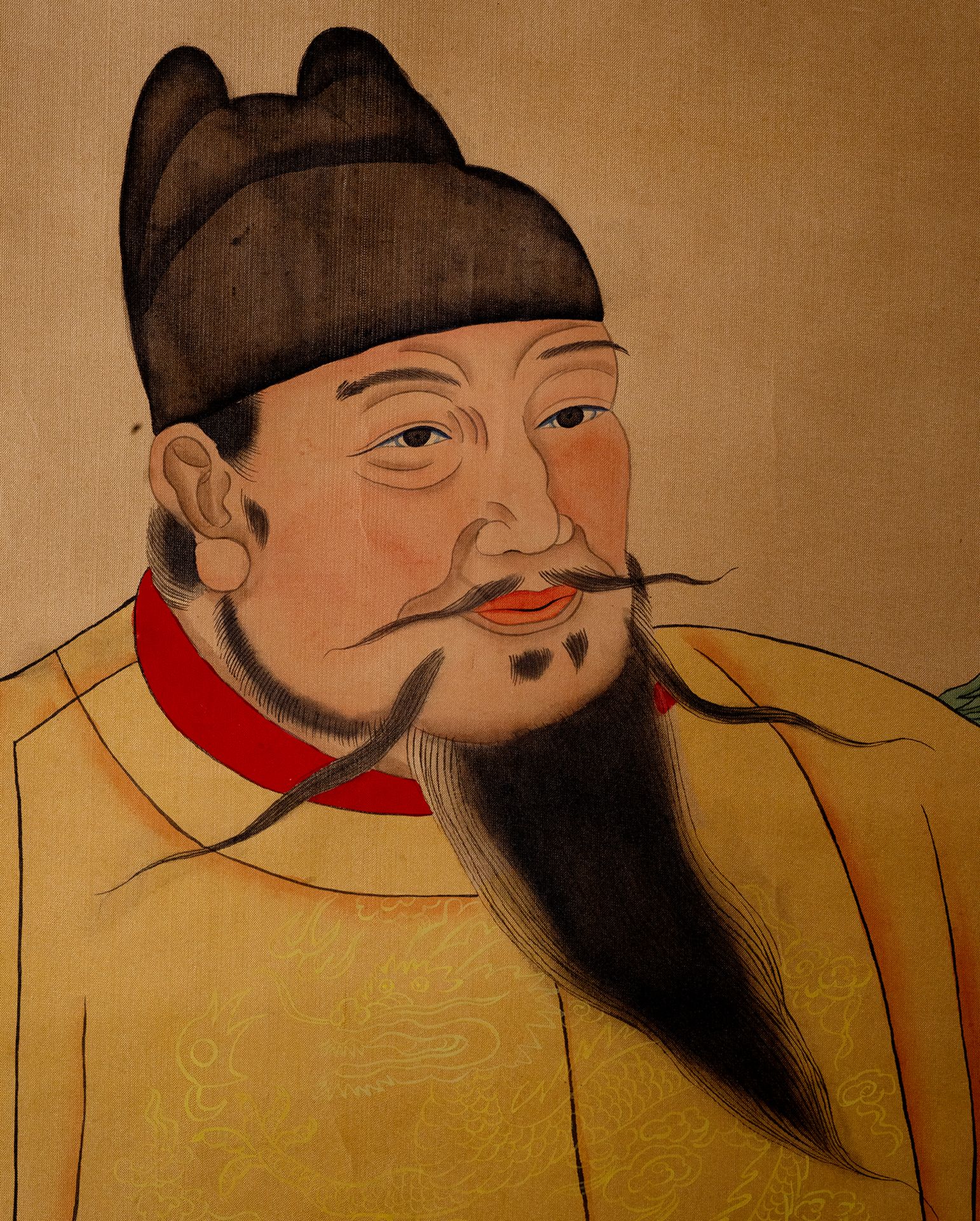 Portrait of Xuande Emperor, 20th century Chinese school, signed Baishi Shanren, Republic Period (191 - Image 4 of 6