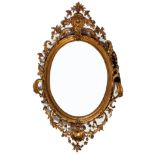 Large Regency-style giltwood mirror, France, 19th century