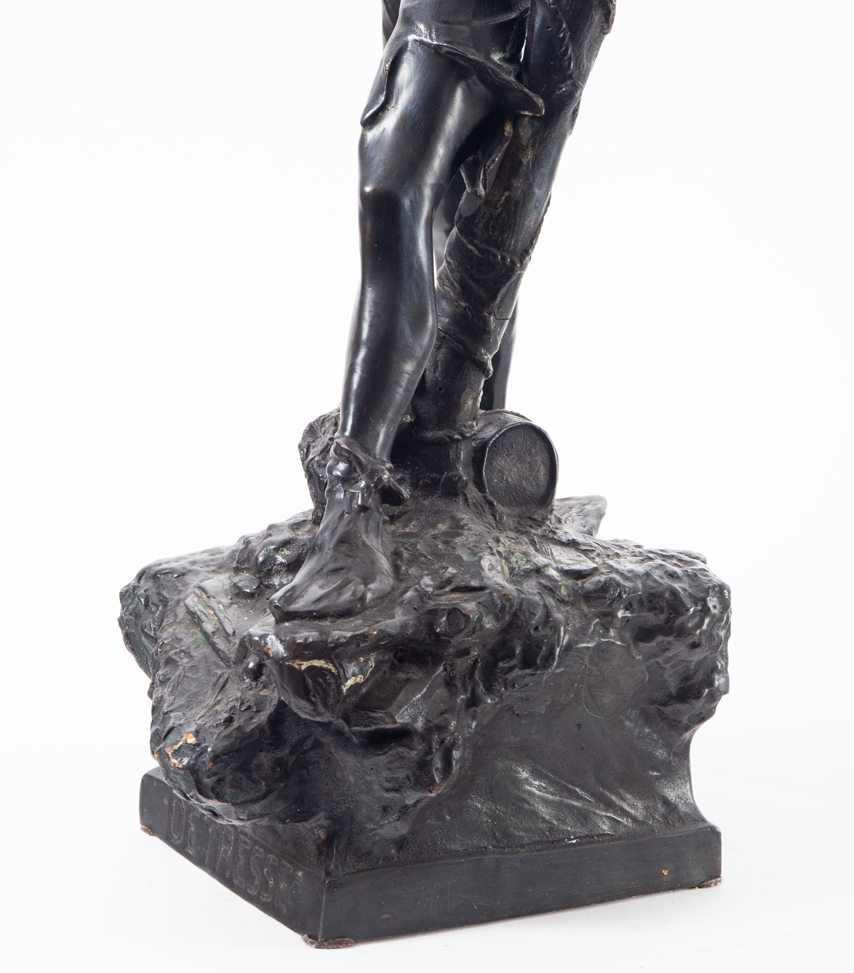 Detresse, castaway figure in patinated bronze, German school from the beginning of the 20th century - Image 4 of 7