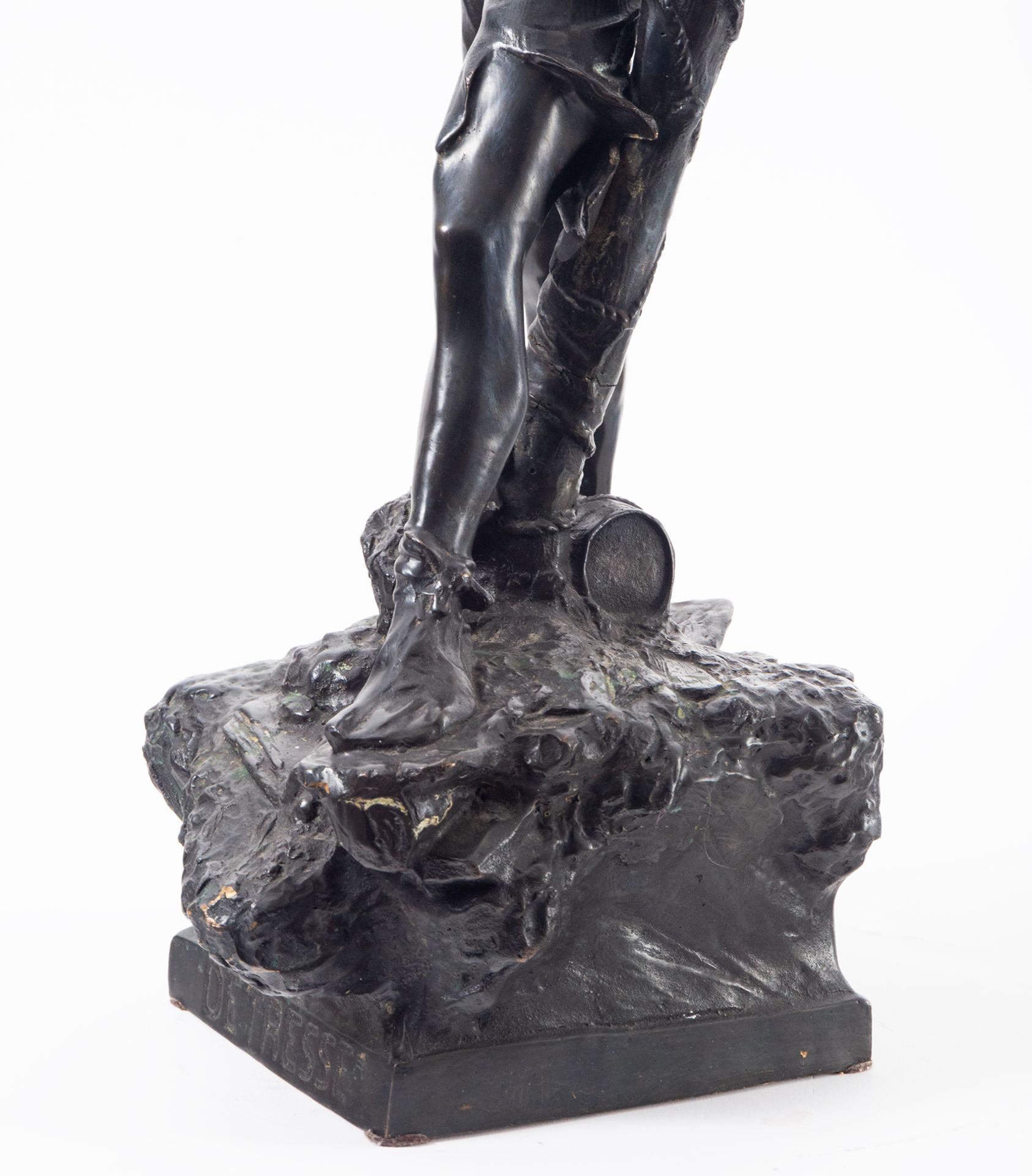 Detresse, castaway figure in patinated bronze, German school from the beginning of the 20th century - Image 4 of 7