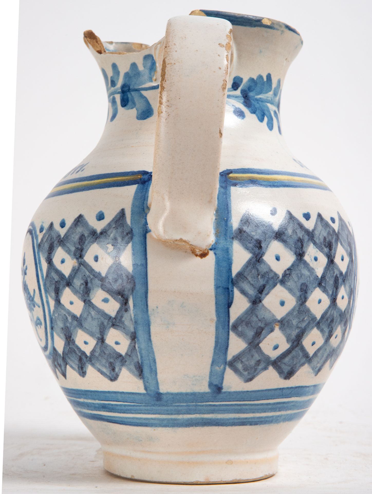 Rare Talavera jug in cobalt blue with the Virgin of Toledo, 19th century - Image 4 of 4