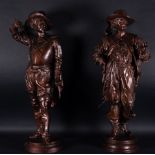 Pair of Great Musketeers in calamine, 19th-20th century