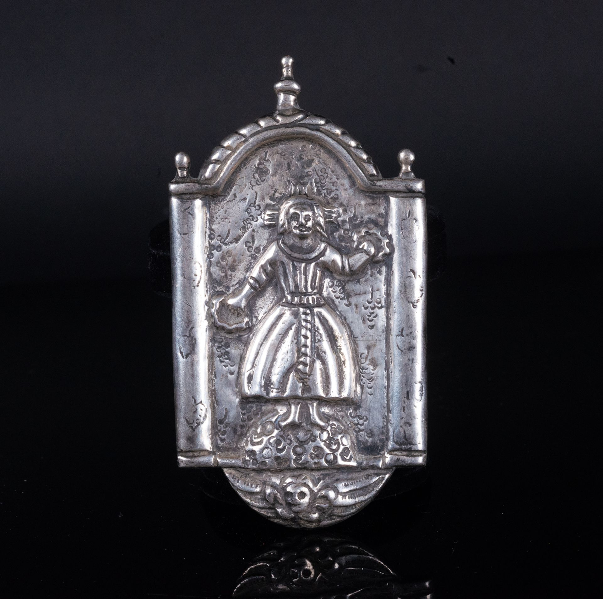 Reliquary in silver with enamels, 19th century