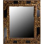 Important Spanish Baroque frame in gilded wood and ebonized bands, 17th century