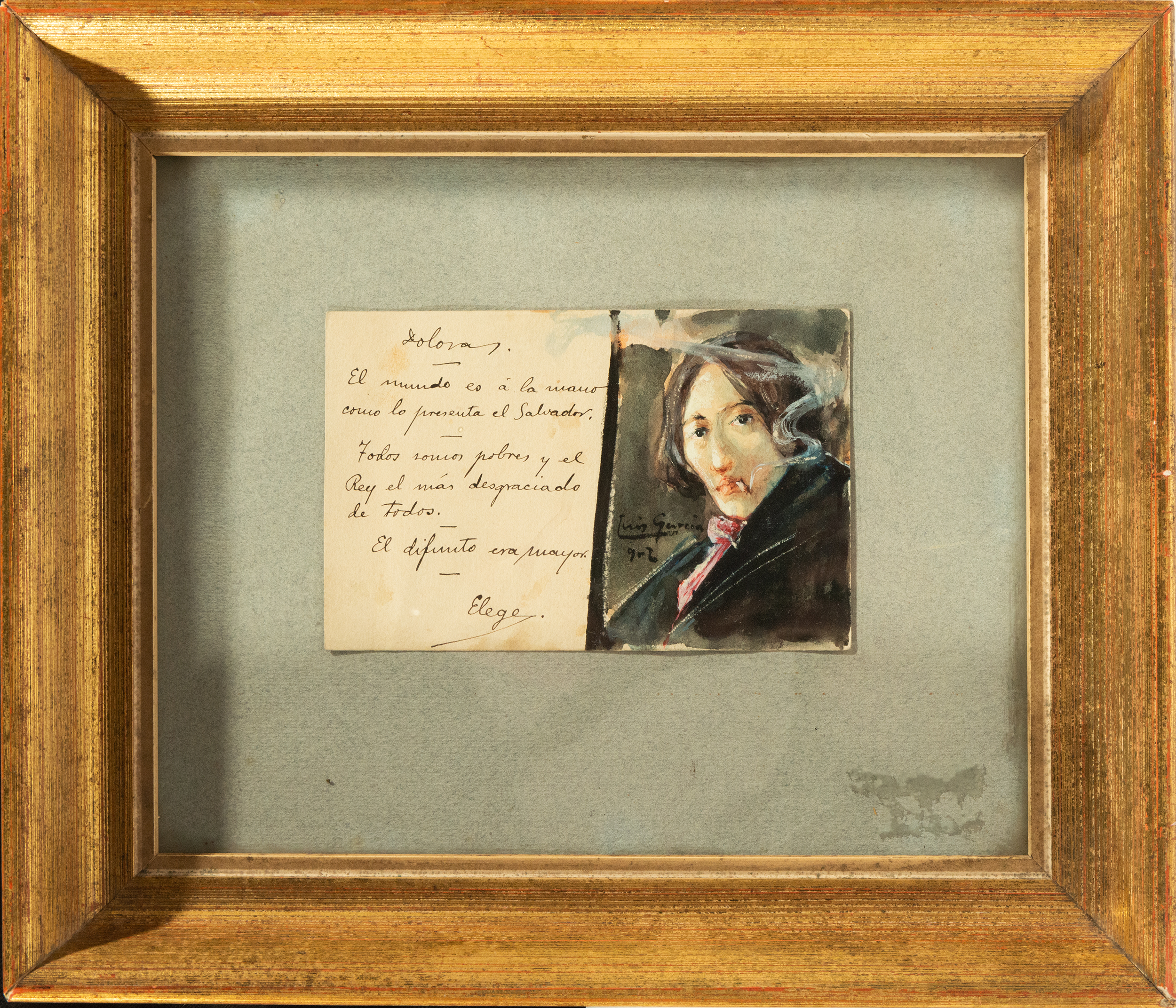 Letter signed and dedicated Luis García, 1902