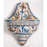 Talavera Ceramic Benditera, 18th century, tricolor series