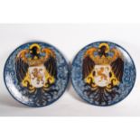 Pair of Talavera Plates with shields, 20th century