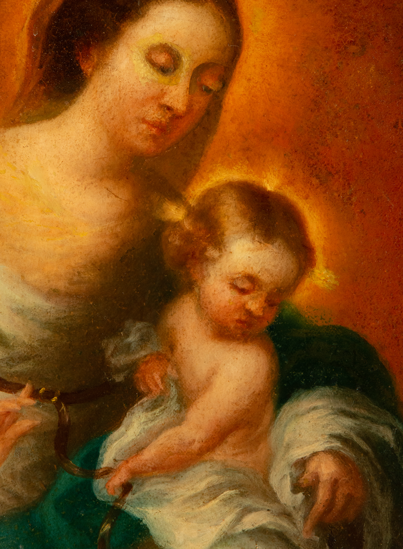 Virgin with Child in Arms, following models by Bartolomé Esteban Murillo, 19th century - Image 3 of 5