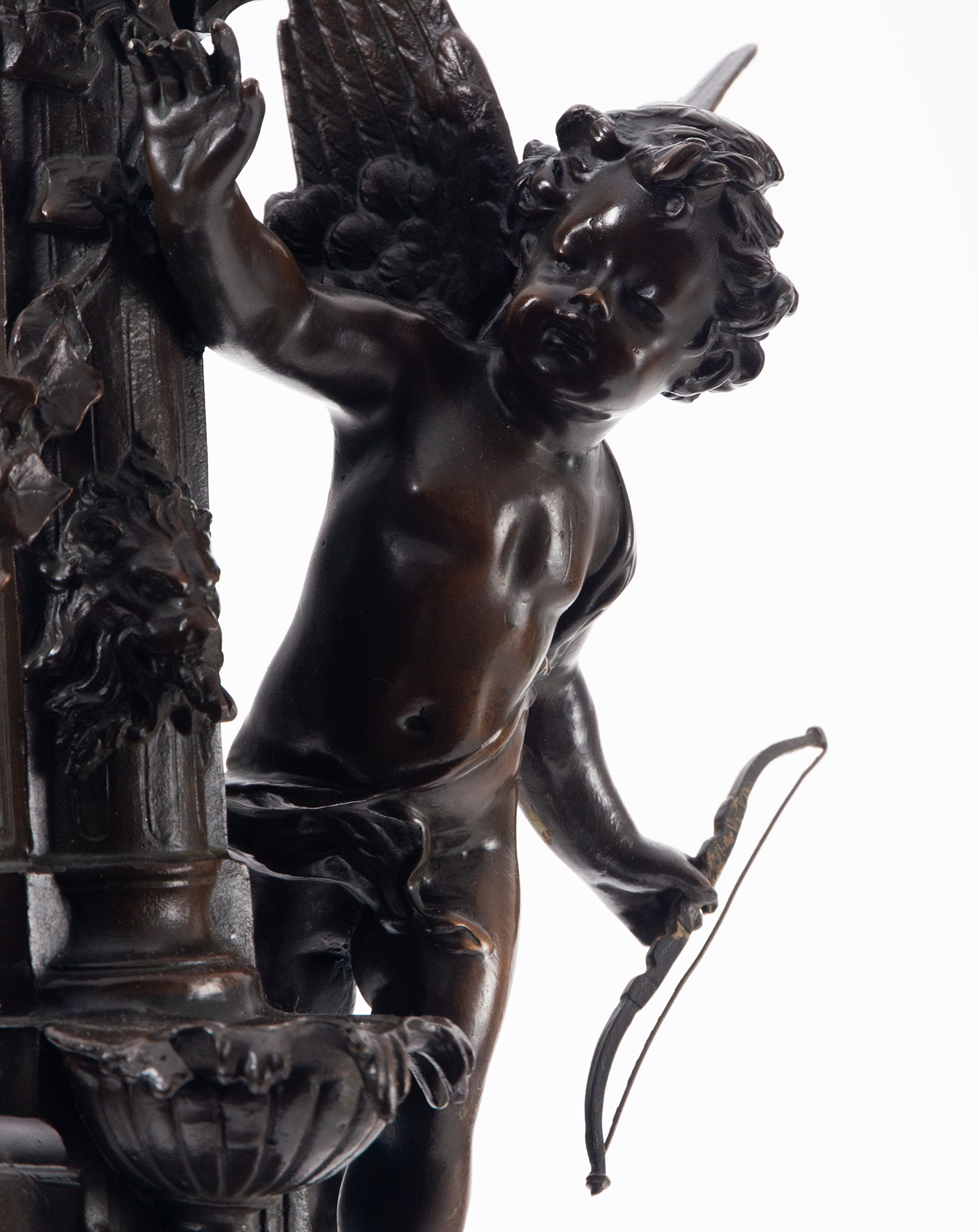 Elegant Cupid at the Fountain in bronze, 19th century French school, signed Bruchon - Image 5 of 7