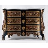 Important Boulle chest of drawers in tortoiseshell and brass marquetry, 19th century