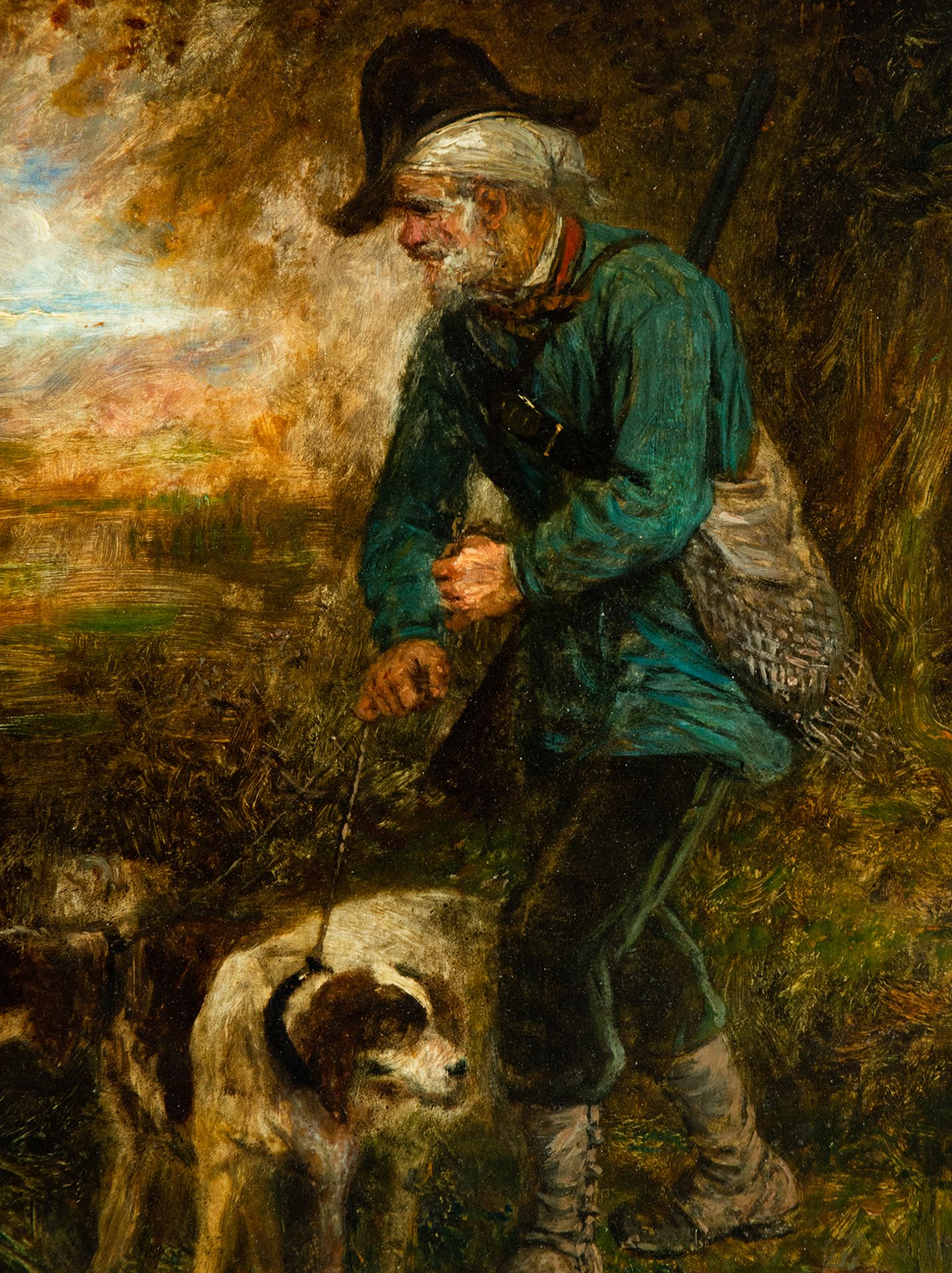 Hunter with his Dog, attributed to Anthony Serres, 19th century European School - Image 2 of 4