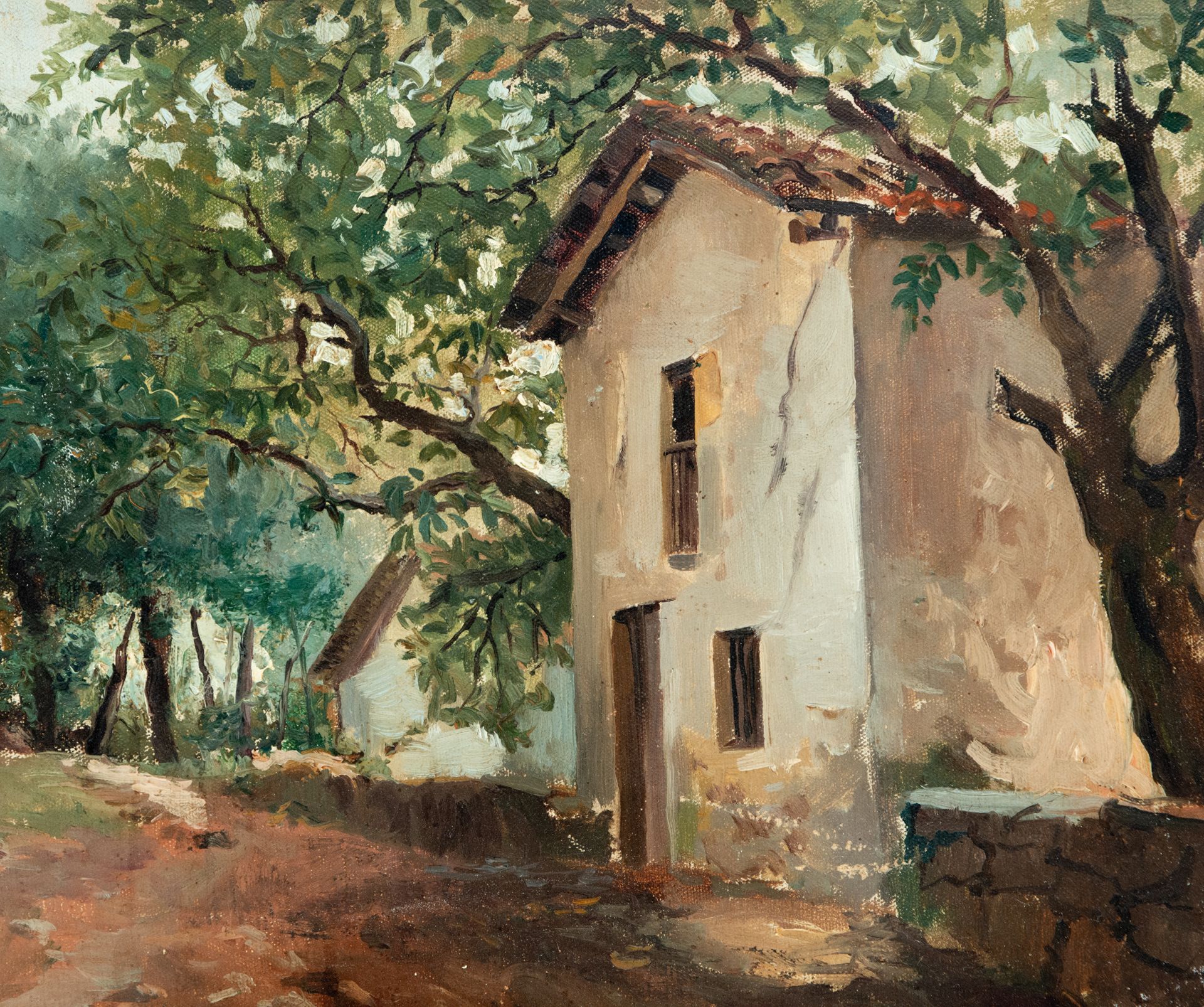 View of House in the Countryside, signed Forns, Spanish school of the 20th century - Image 2 of 4