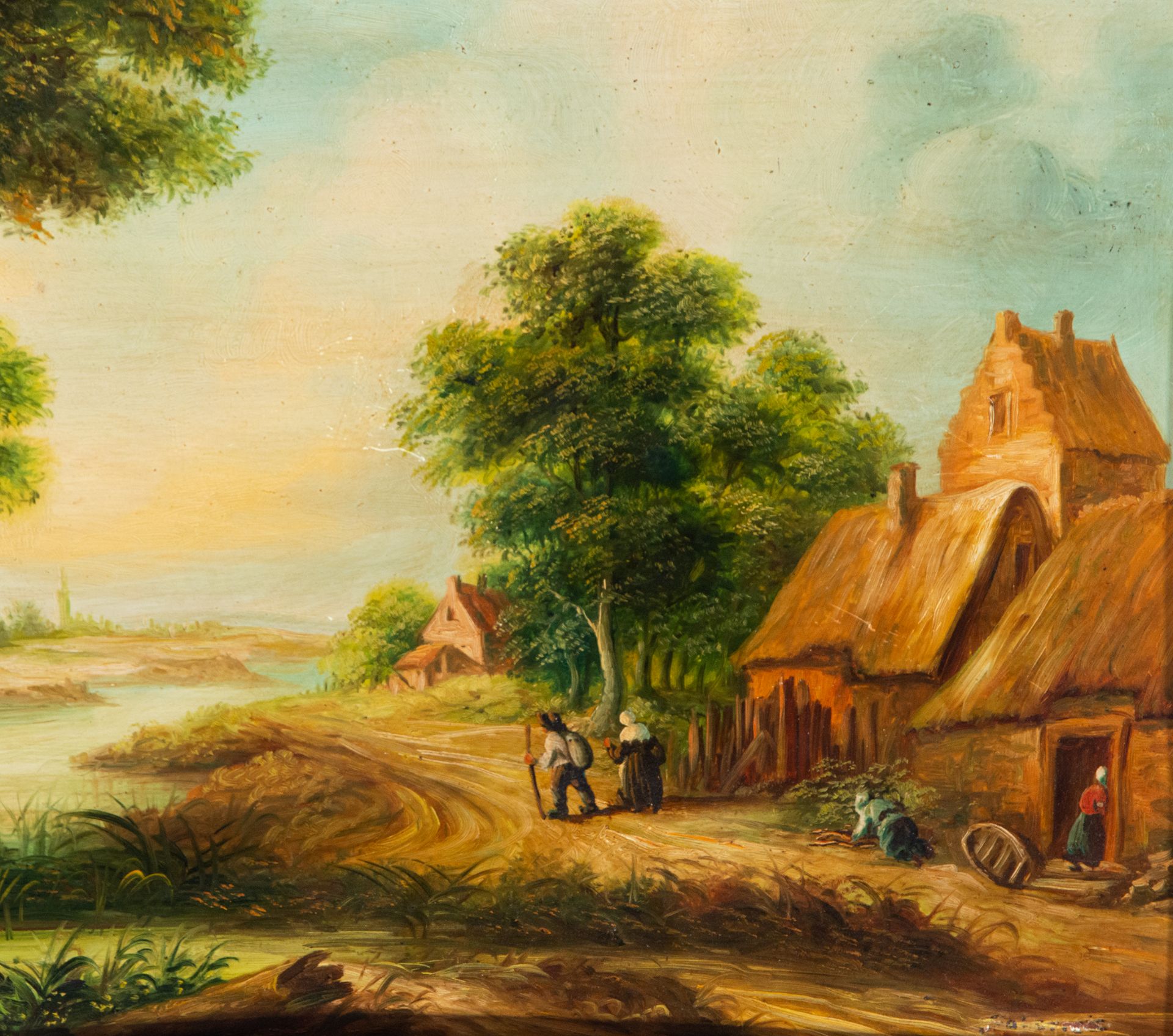 Peasants in a Village, 19th century Dutch school - Image 2 of 3