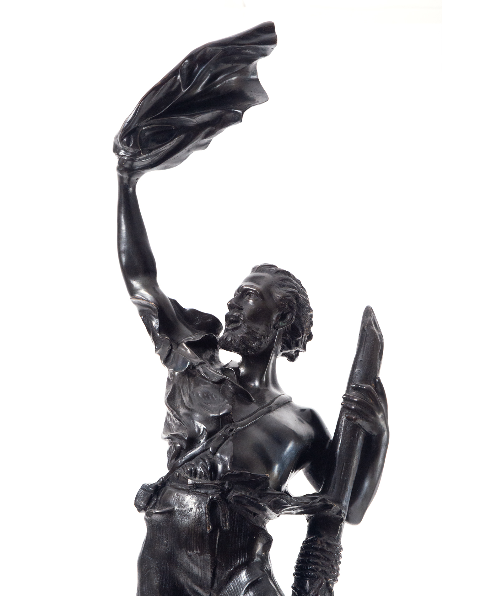 Detresse, castaway figure in patinated bronze, German school from the beginning of the 20th century - Image 2 of 7