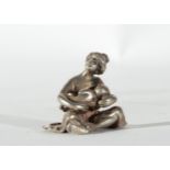 Mother with Child in silver, signed, 19th - 20th century