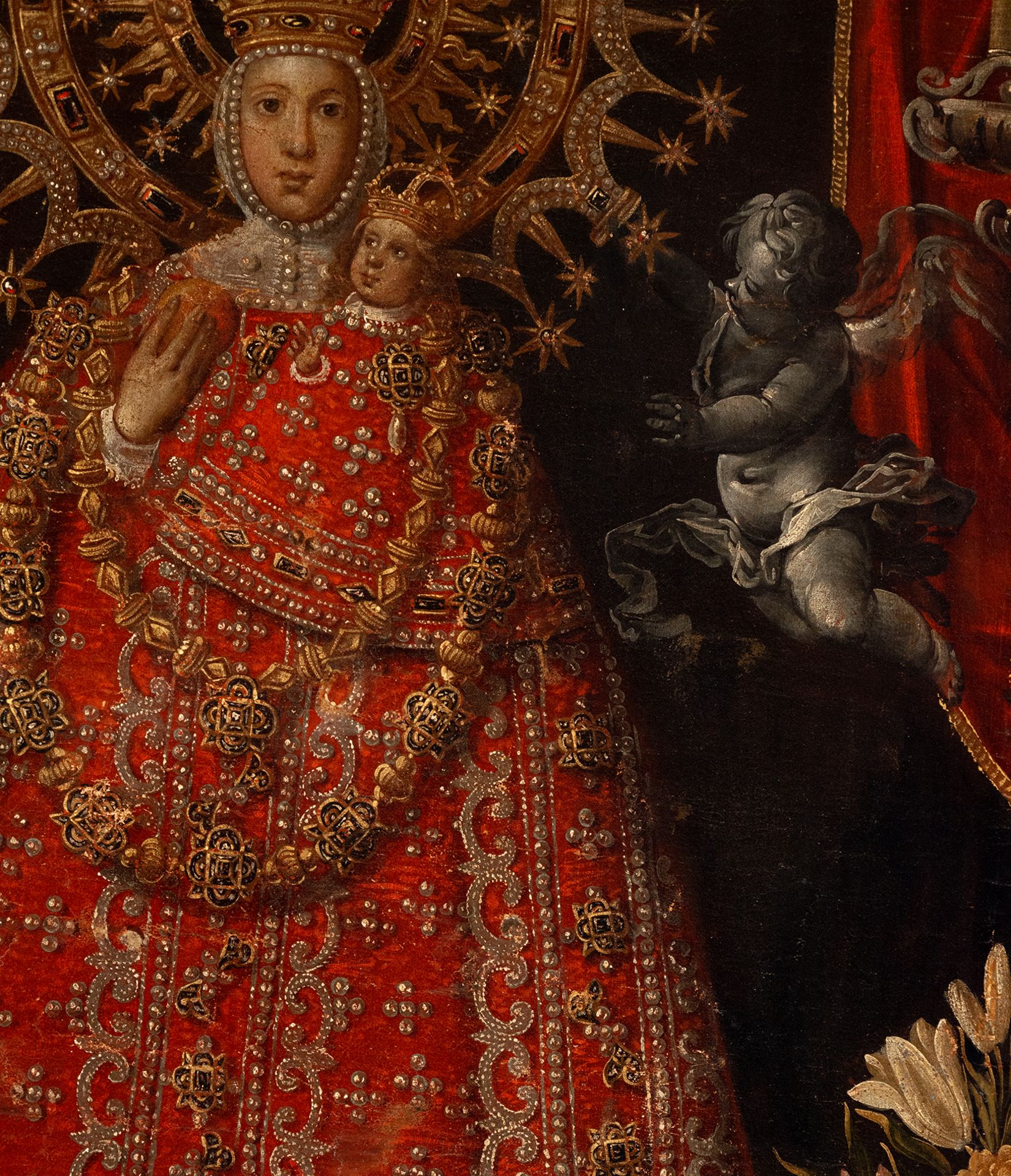 Santísima Vera Image of the Virgen de la Cabeza, Spanish school or Colonial school from the second h - Bild 8 aus 11