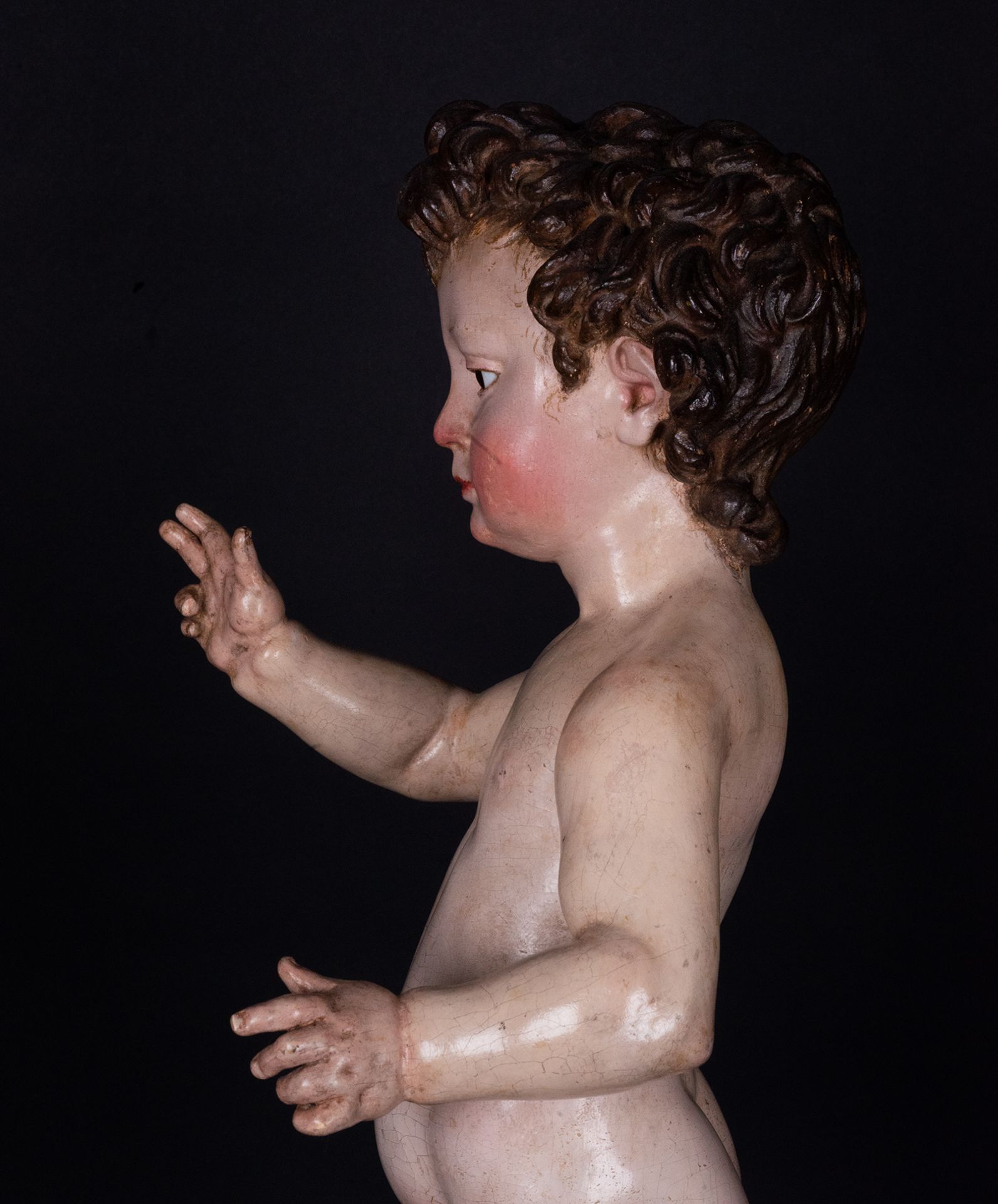 Attributed to the Circle of Juan Martinez Montanes, Enfant Jesus Triumphant, Spanish school of the 1 - Image 7 of 8