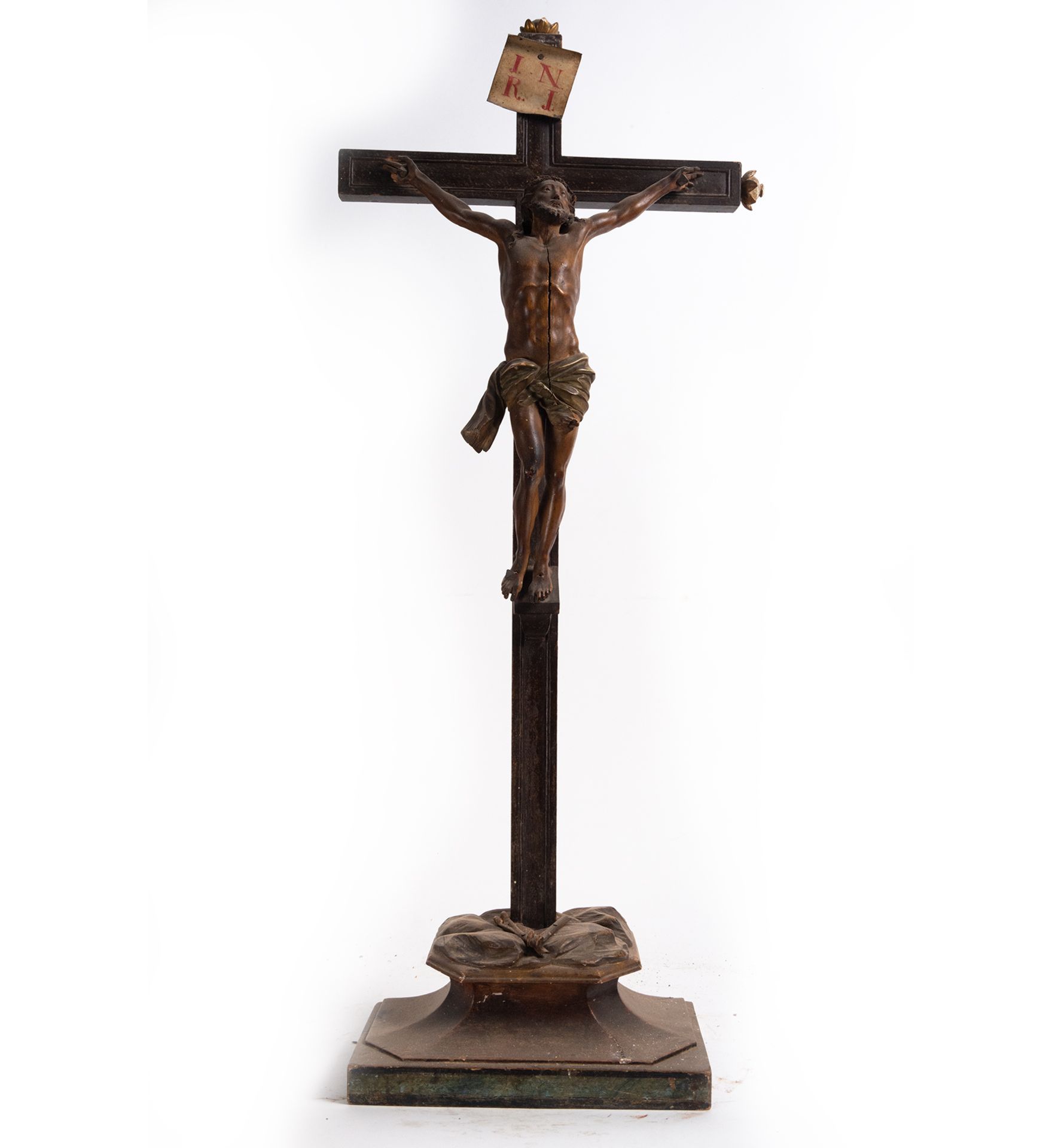 New Spain Colonial Christ in carved wood, 18th century - Image 5 of 8
