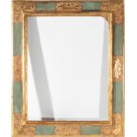 17th century Italian frame in gilded and polychrome wood