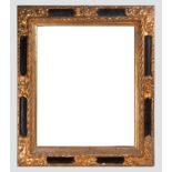 Spanish Baroque-style frame in edged, gilded, and ebonized wood